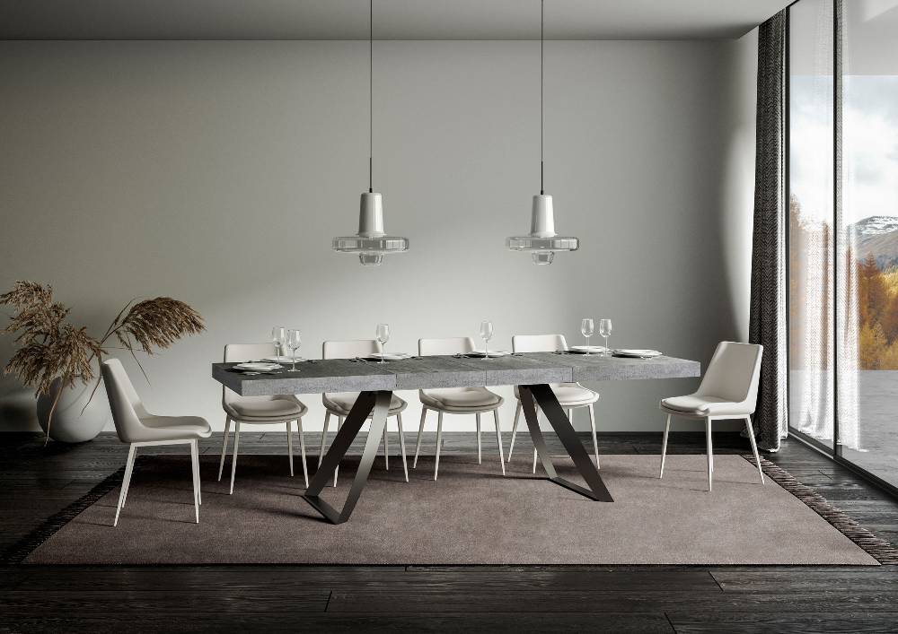 Itamoby Tavolo allungabile 90×160/264 cm Proxy Premium Cemento telaio Antracite Vendita Calda