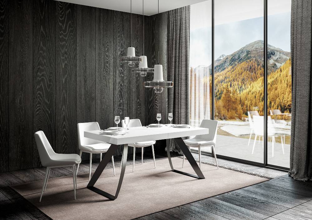 Itamoby Tavolo allungabile 90×160/264 cm Proxy Premium Bianco Frassino telaio Antracite Vendita Economica