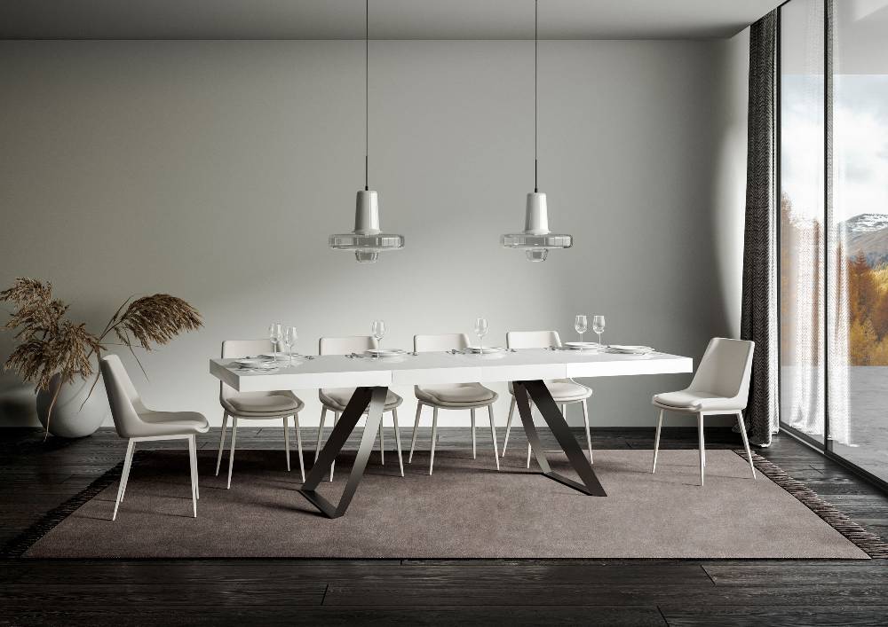 Itamoby Tavolo allungabile 90×160/264 cm Proxy Premium Bianco Frassino telaio Antracite Vendita Economica