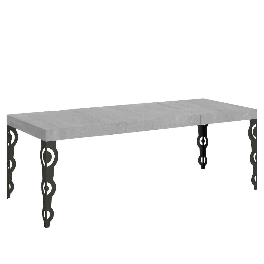 Itamoby Tavolo allungabile 90×180/284 cm Karamay Premium Cemento telaio Antracite