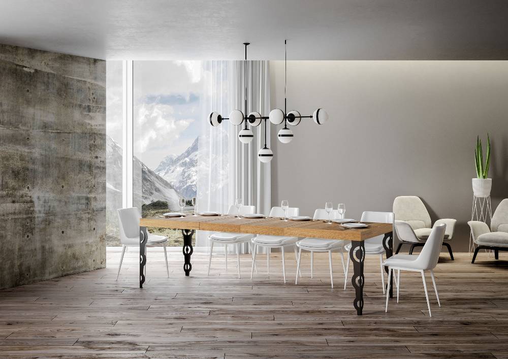Itamoby Tavolo allungabile 90×180/284 cm Karamay Premium Quercia Natura telaio Antracite Vendite Flash