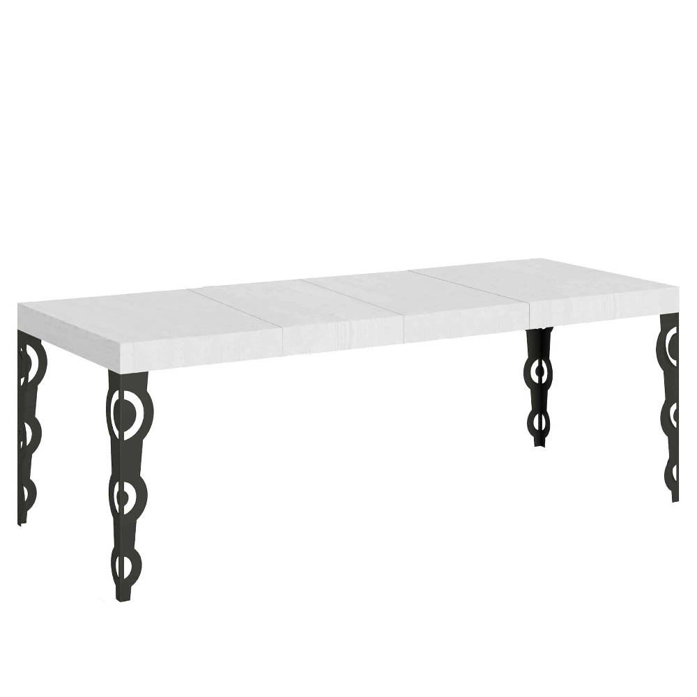 Itamoby Tavolo allungabile 90×180/284 cm Karamay Premium Bianco Frassino telaio Antracite