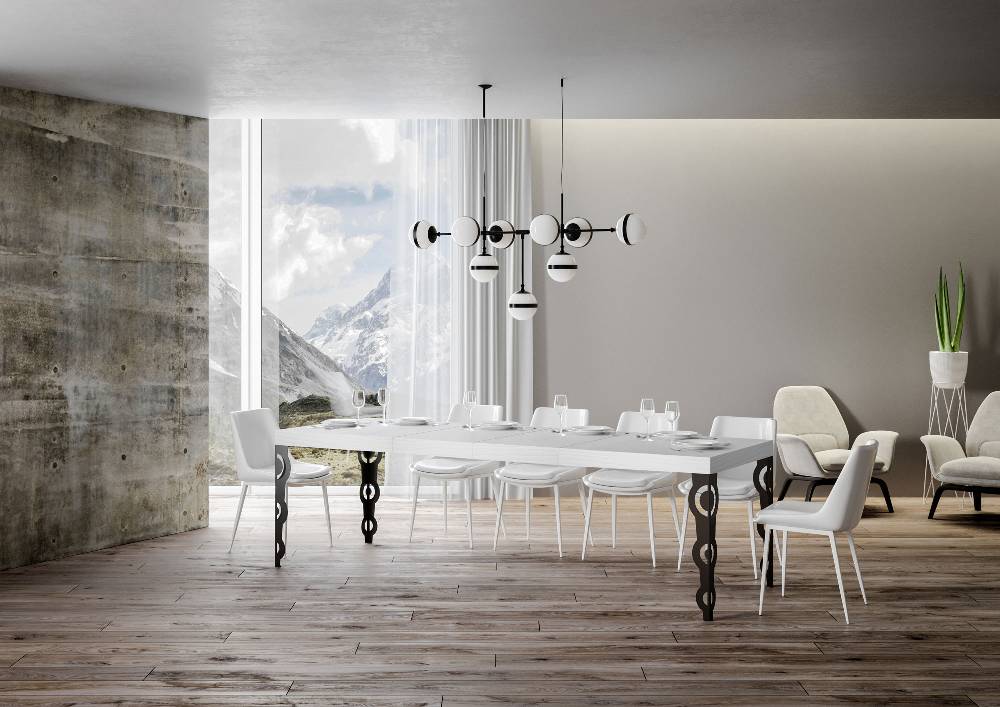 Itamoby Tavolo allungabile 90×160/264 cm Karamay Premium Bianco Frassino telaio Antracite 2025