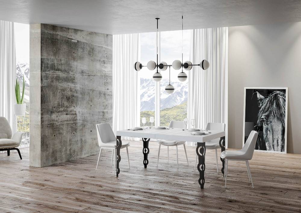 Itamoby Tavolo allungabile 90×130/234 cm Karamay Premium Bianco Frassino telaio Antracite Promozione
