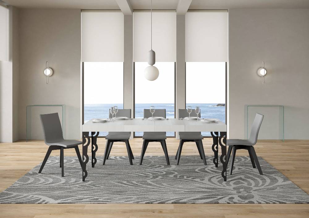 Itamoby Tavolo allungabile 90×130/234 cm Karamay Premium Bianco Frassino telaio Antracite Promozione