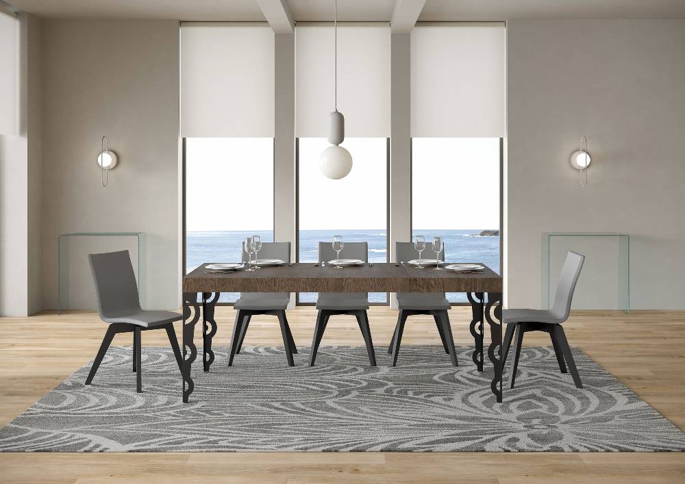 Itamoby Tavolo allungabile 90X120/224 cm Karamay Premium Noce telaio Antracite Spedizione Gratuita