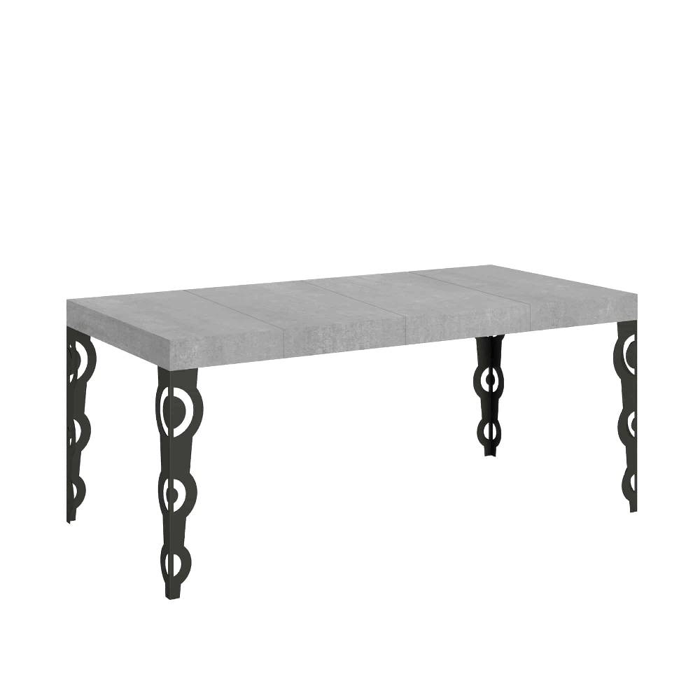 Itamoby Tavolo allungabile 90×90/246 cm Karamay Premium Cemento telaio Antracite