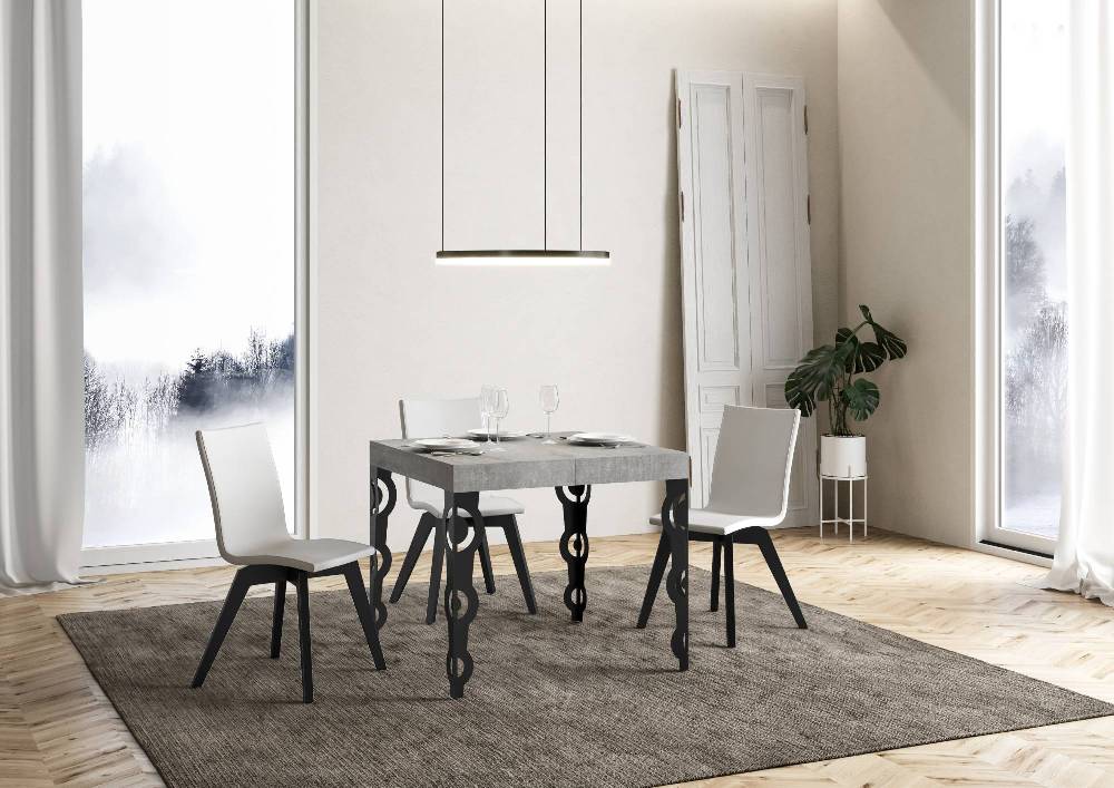 Itamoby Tavolo allungabile 90×90/246 cm Karamay Premium Cemento telaio Antracite Acquista Ora