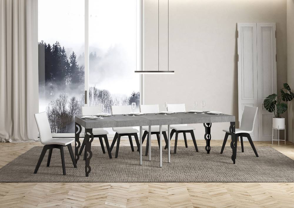 Itamoby Tavolo allungabile 90×90/246 cm Karamay Premium Cemento telaio Antracite Acquista Ora