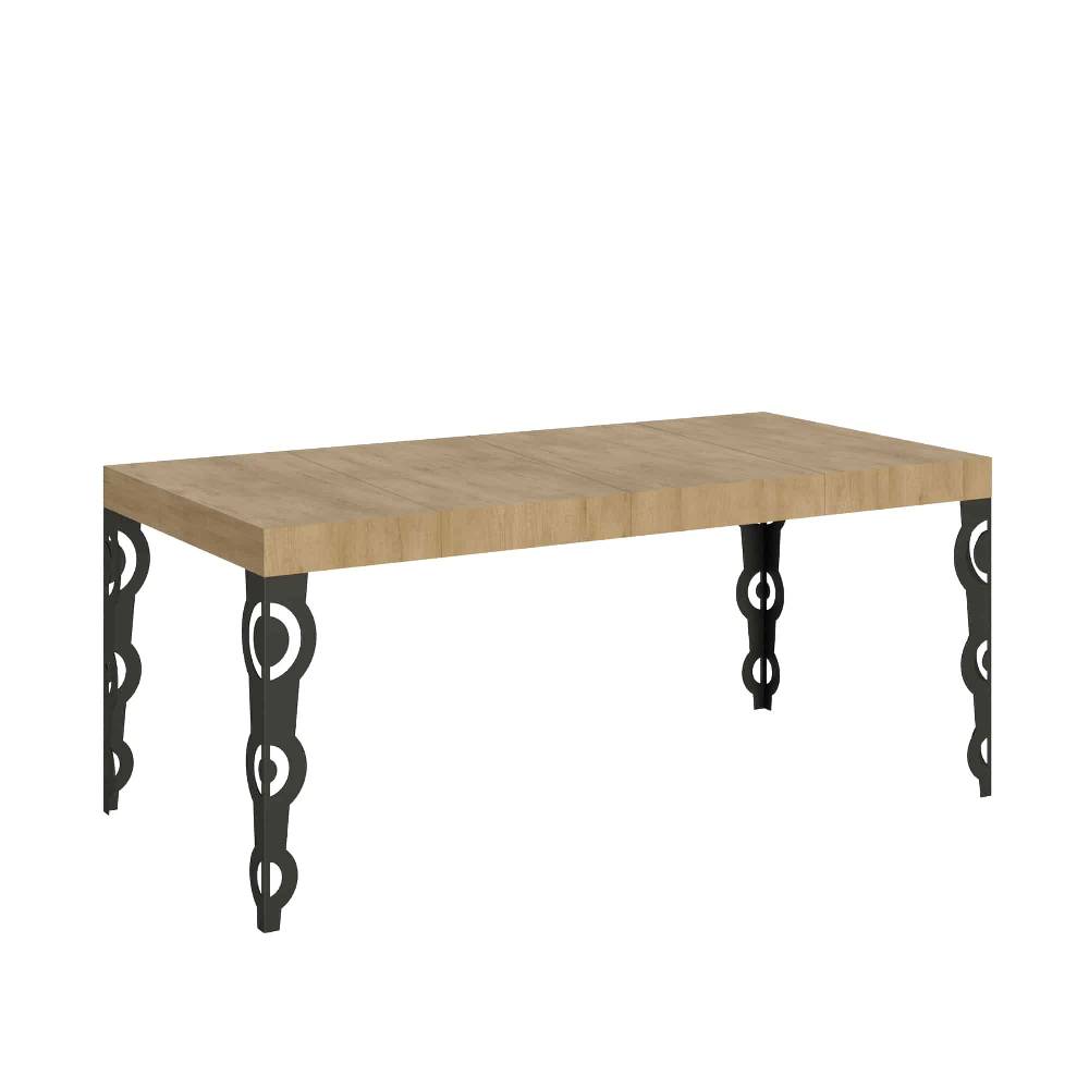 Itamoby Tavolo allungabile 90×90/246 cm Karamay Premium Quercia Natura telaio Antracite