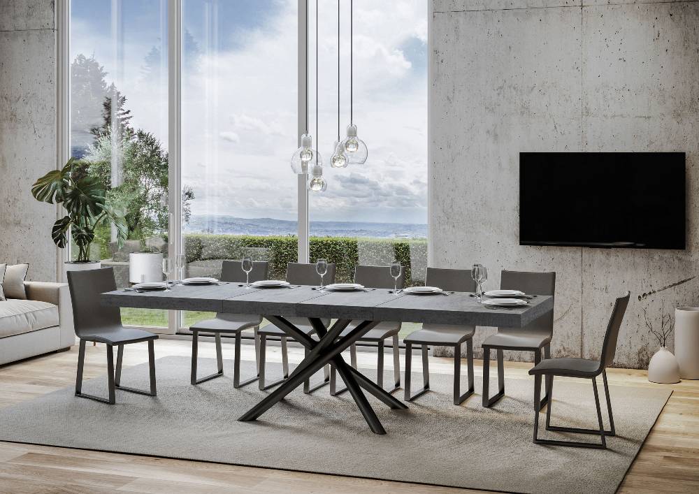 Itamoby Tavolo allungabile 90×180/284 cm Famas Premium Cemento telaio Antracite Shopping Online