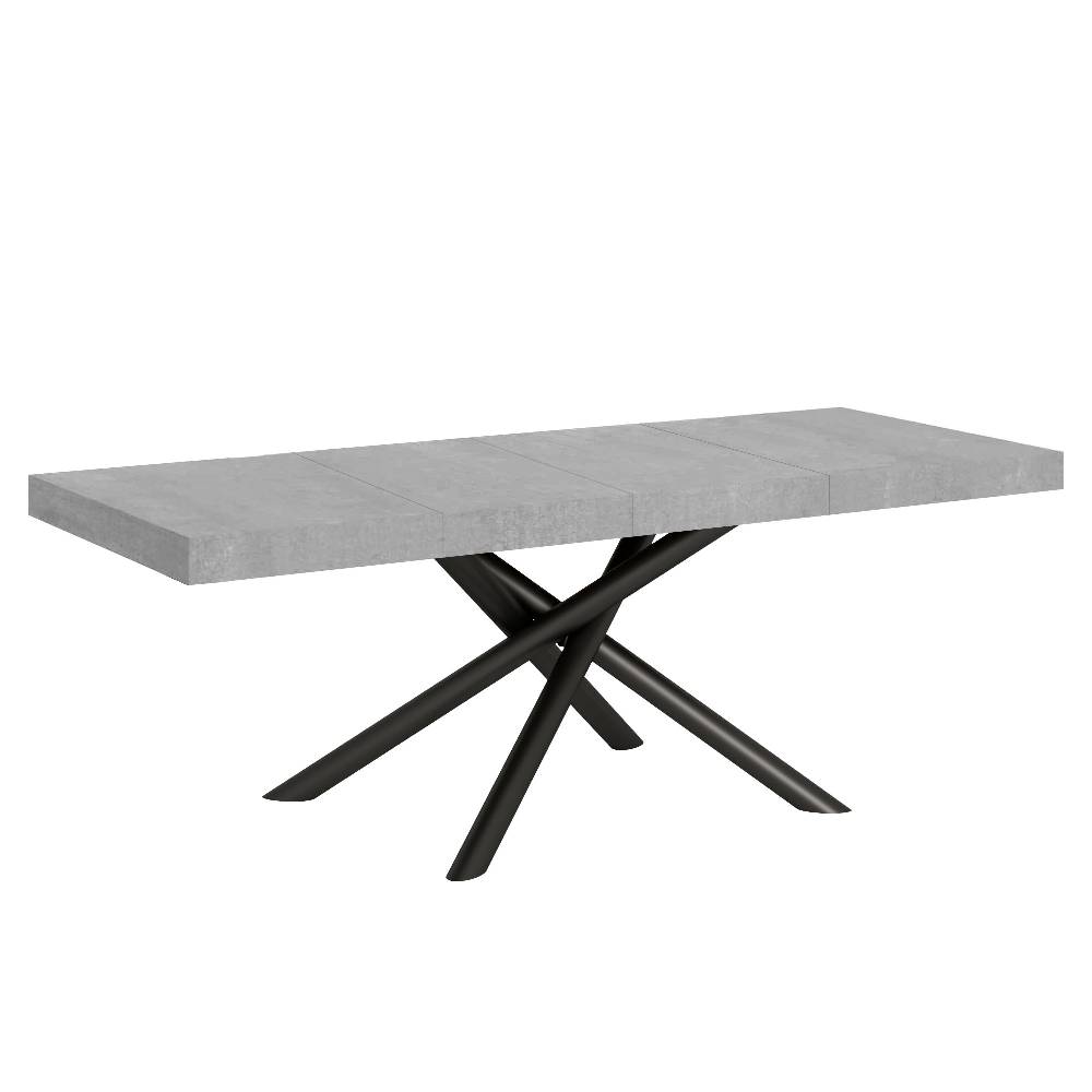 Itamoby Tavolo allungabile 90×160/264 cm Famas Premium Cemento telaio Antracite