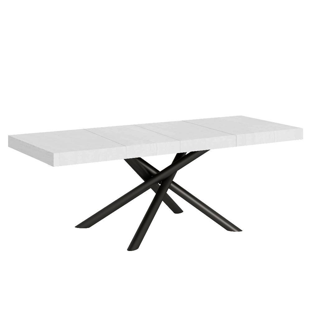 Itamoby Tavolo allungabile 90×160/264 cm Famas Premium Bianco Frassino telaio Antracite