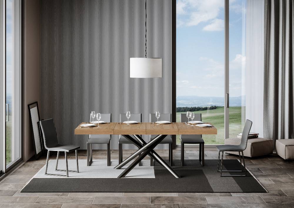 Itamoby Tavolo allungabile 90×120/224 cm Famas Premium Quercia Natura telaio Antracite Negozi Online