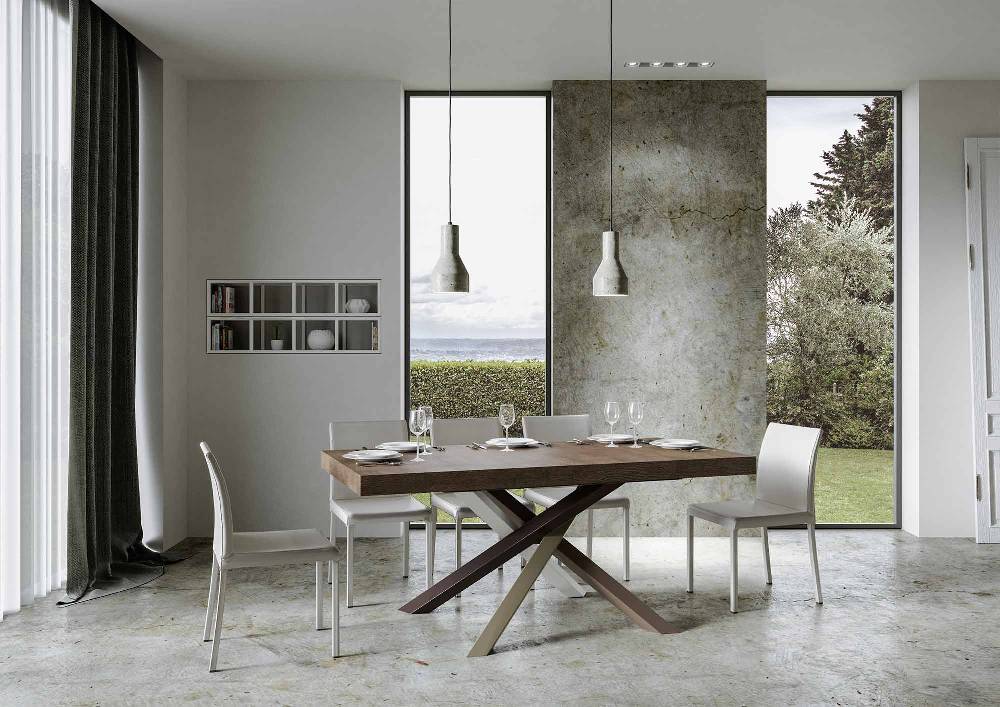 Itamoby Tavolo allungabile 90×180/284 cm Volantis Premium Noce telaio 4/C Consegna Veloce
