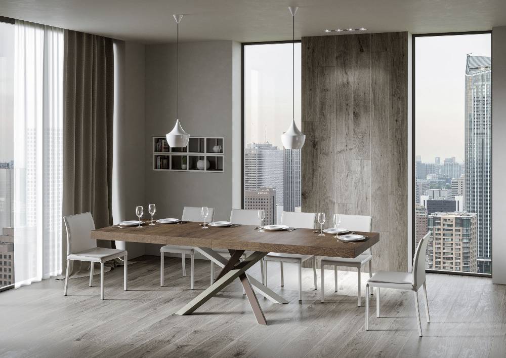 Itamoby Tavolo allungabile 90×180/284 cm Volantis Premium Noce telaio 4/C Consegna Veloce