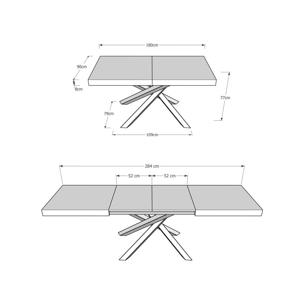 Itamoby Tavolo allungabile 90×180/284 cm Volantis Premium Noce telaio 4/C Consegna Veloce