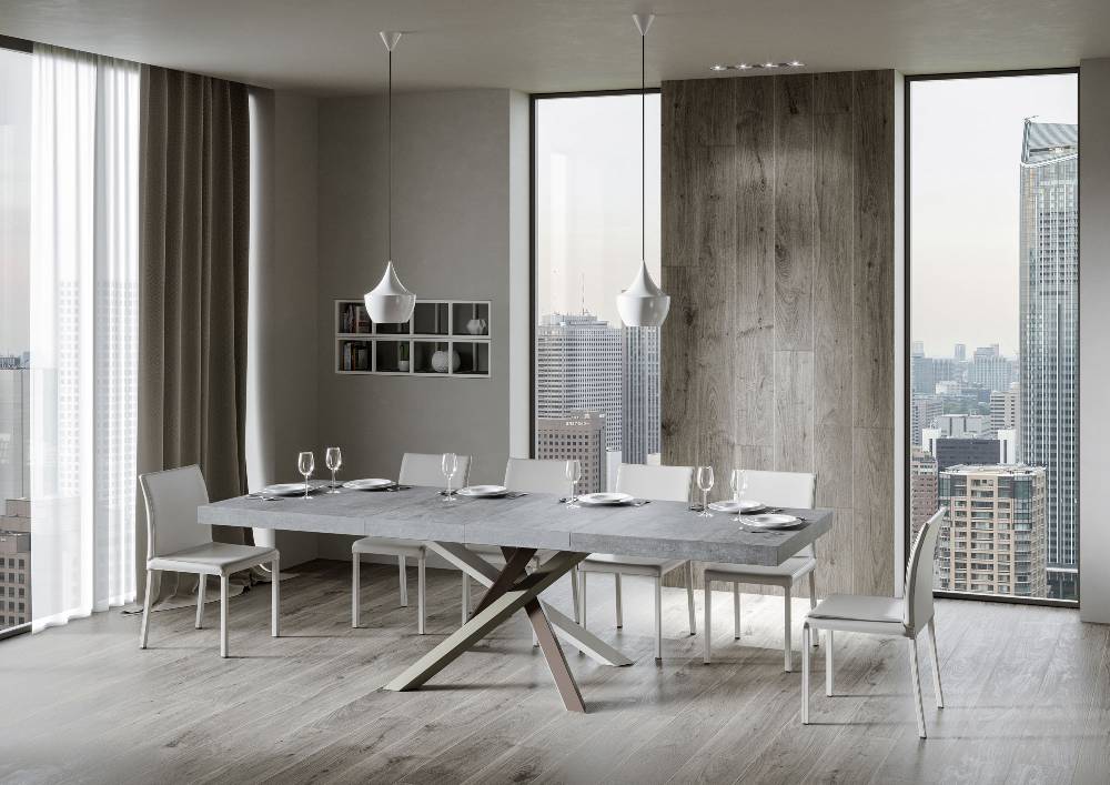 Itamoby Tavolo allungabile 90×160/264 cm Volantis Premium Cemento telaio 4/C Prezzo Ridotto