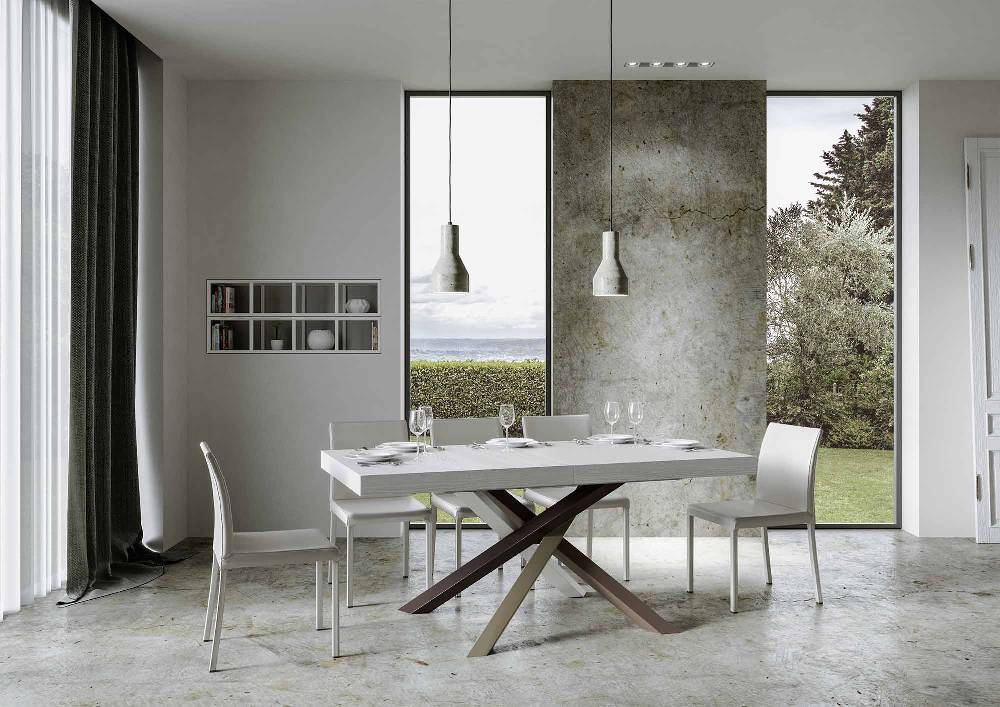 Itamoby Tavolo allungabile 90×160/264 cm Volantis Premium Bianco Frassino telaio 4/C Sottocosto