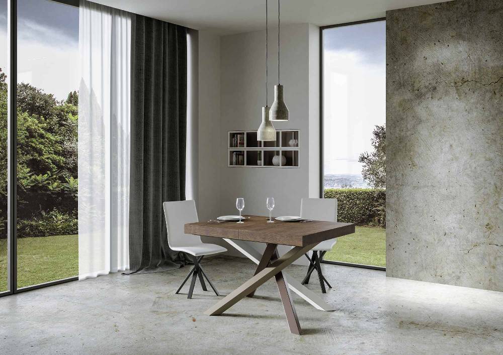 Itamoby Tavolo allungabile 90×140/244 cm Volantis Premium Noce telaio 4/C Convenienza