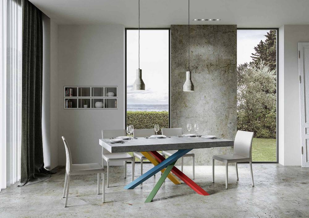 Itamoby Tavolo allungabile 90×180/284 cm Volantis Premium Cemento telaio 4/B Vendita Economica