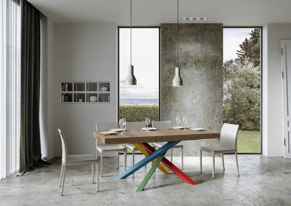 Itamoby Tavolo allungabile 90×180/284 cm Volantis Premium Quercia Natura telaio 4/B Saldi Di Fabbrica