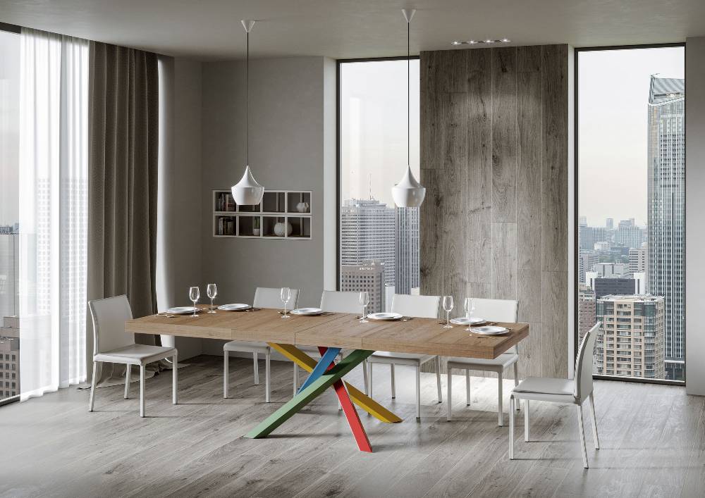 Itamoby Tavolo allungabile 90×180/284 cm Volantis Premium Quercia Natura telaio 4/B Saldi Di Fabbrica