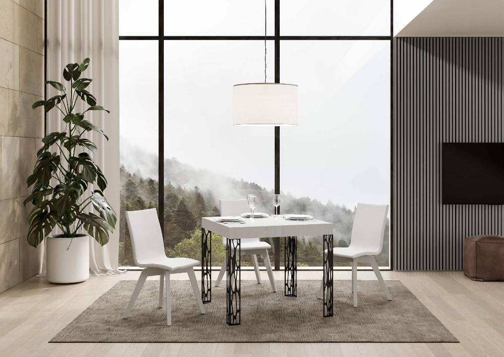 Itamoby Tavolo Ghibli Allungabile piano Bianco Frassino 90×90 Allungato 246 telaio Antracite 2025