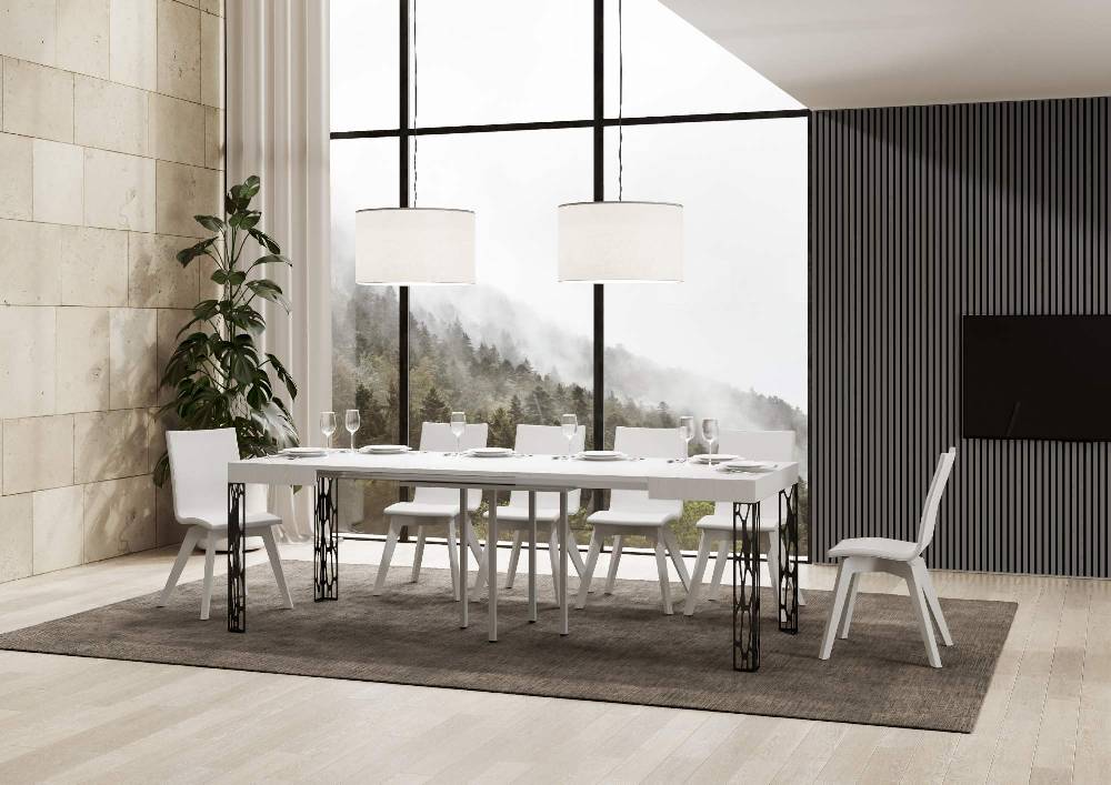 Itamoby Tavolo Ghibli Allungabile piano Bianco Frassino 90×90 Allungato 246 telaio Antracite 2025