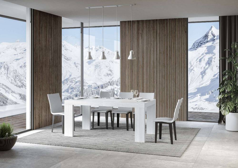 Itamoby Tavolo Roxell Allungabile Bianco Frassino 90×180 Allungato 284 Vendita Economica