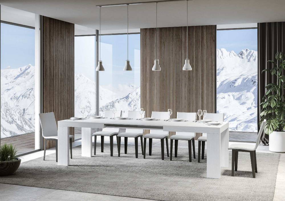 Itamoby Tavolo Roxell Allungabile Bianco Frassino 90×160 Allungato 264 Negozio