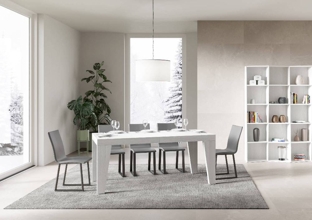 Itamoby Tavolo Naxy Allungabile Bianco Frassino 90×180 Allungato 440 Nuovo
