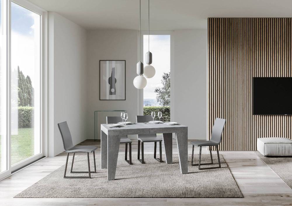 Itamoby Tavolo Naxy Allungabile Cemento 90×130 Allungato 390 Soddisfazione Garantita