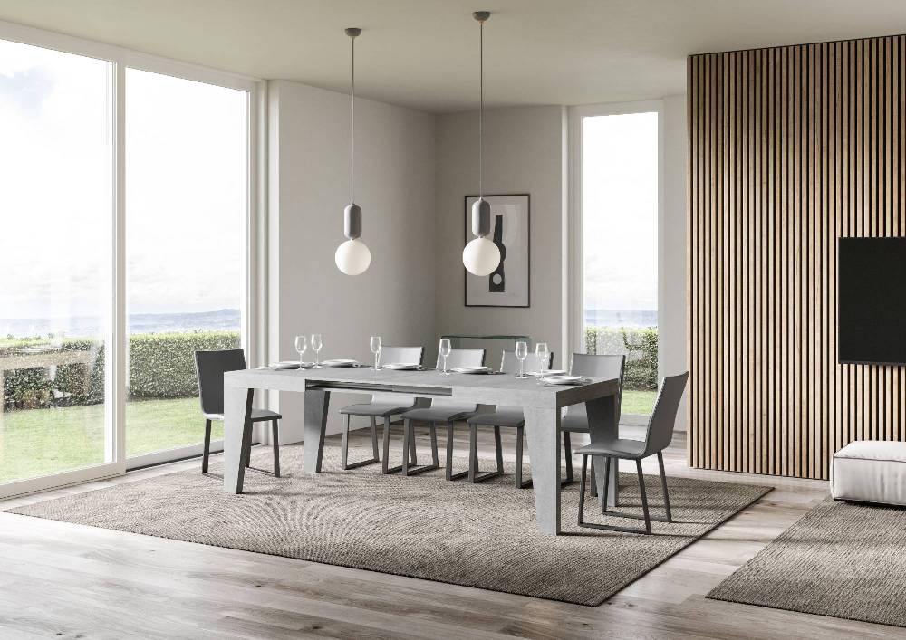 Itamoby Tavolo Naxy Allungabile Cemento 90×130 Allungato 390 Soddisfazione Garantita