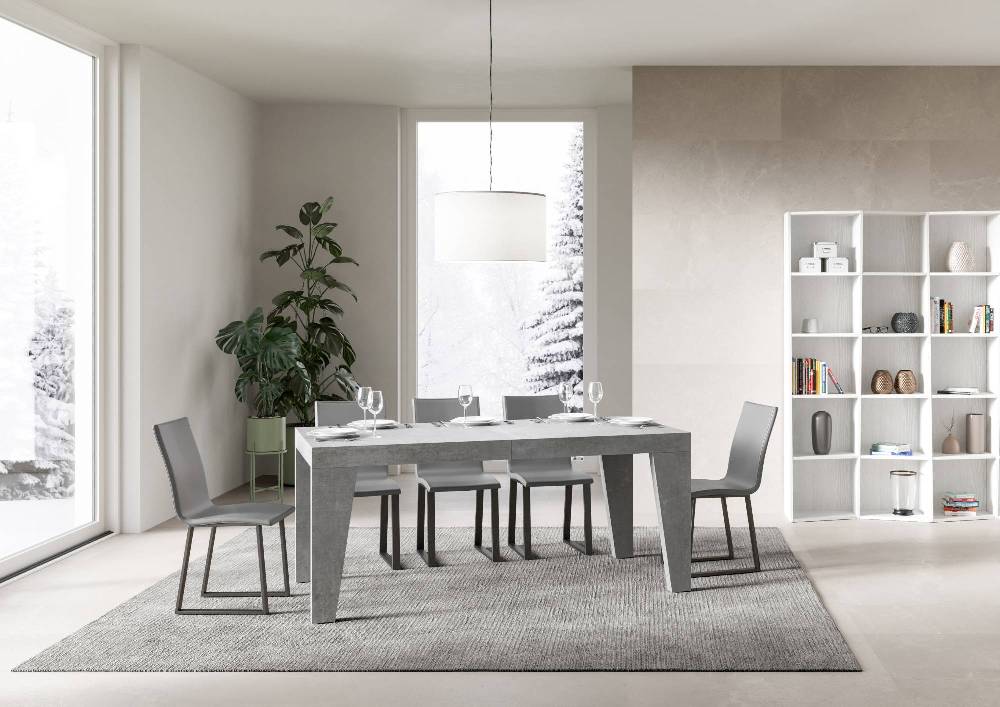 Itamoby Tavolo Naxy Allungabile Cemento 90×180 Allungato 284 Consegna Veloce