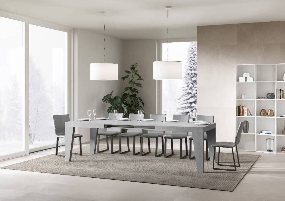 Itamoby Tavolo Naxy Allungabile Cemento 90×180 Allungato 284 Consegna Veloce