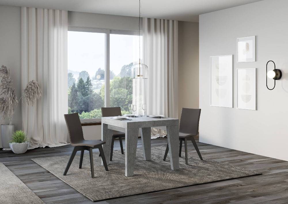 Itamoby Tavolo Naxy Allungabile Cemento 90×90 Allungato 246 Fino al 50% di sconto