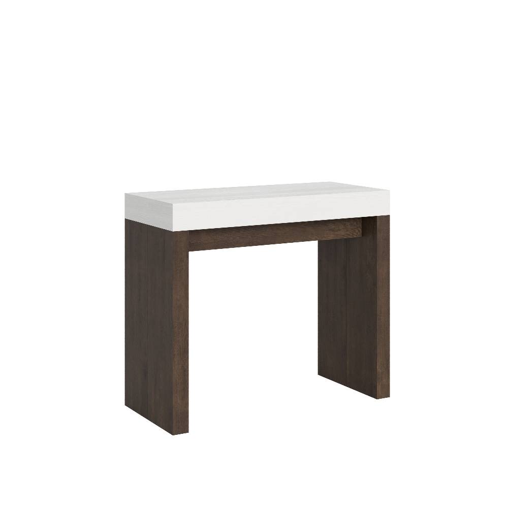Itamoby Consolle Roxell Mix Piano Bianco Frassino Gambe Noce 50% di sconto per tempo limitato