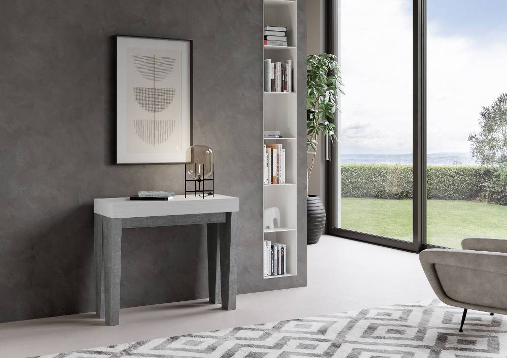 Itamoby Consolle Spimbo Mix Bianco Frassino Gambe Cemento Promozione