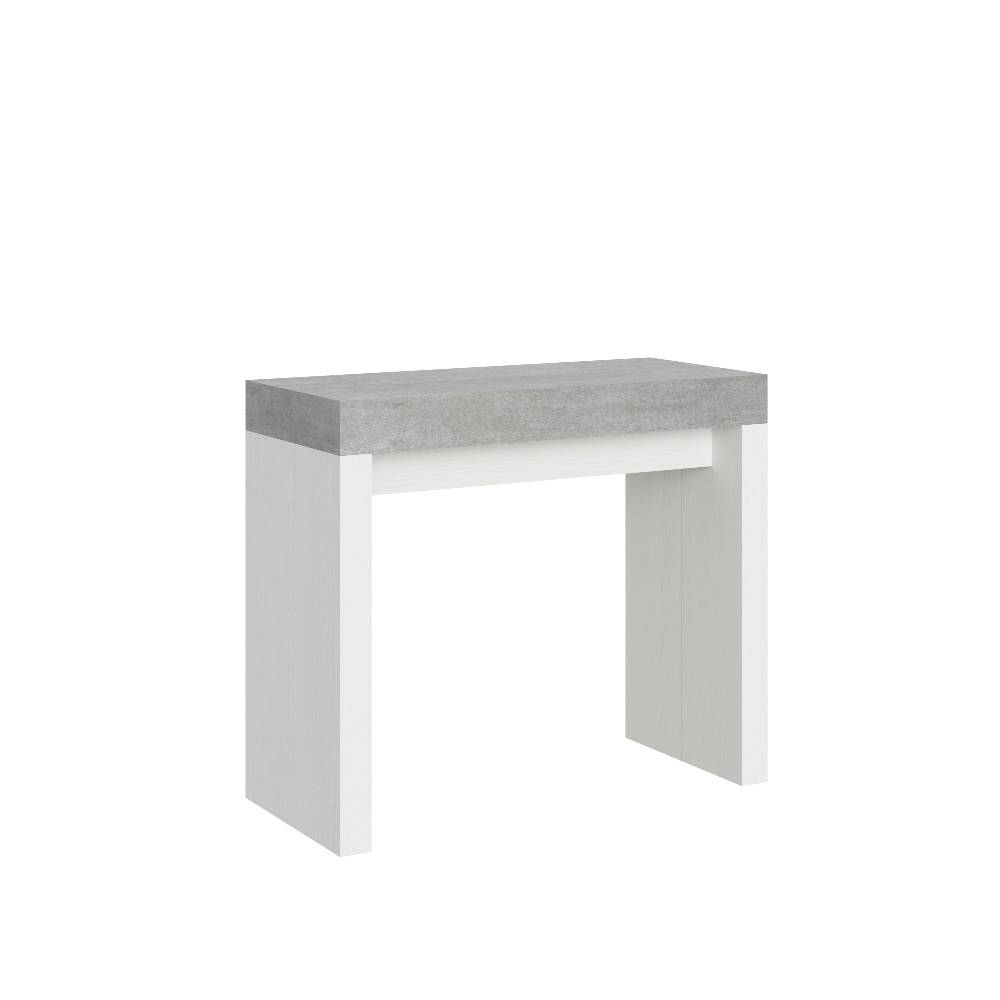 Itamoby Consolle Roxell Mix Small Piano Cemento Gambe Bianco Frassino Fino Al -60%