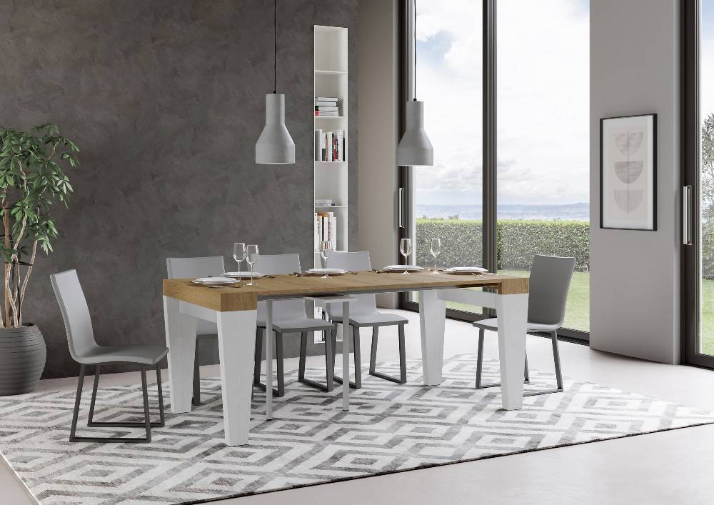 Itamoby Consolle Spimbo Mix Small Piano Quercia Natura Gambe Bianco Frassino Presa