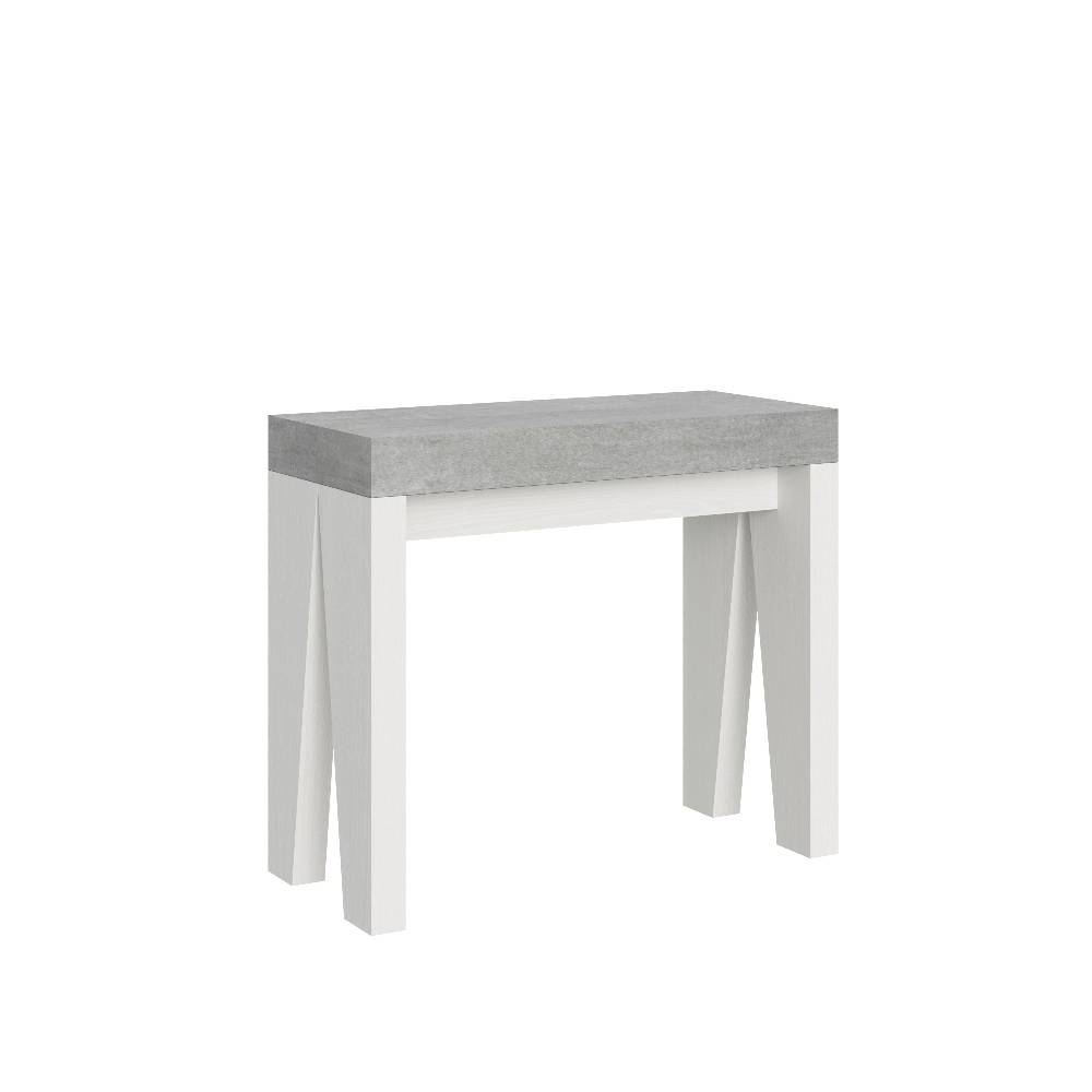 Itamoby Consolle Naxy Mix Small Piano Cemento Gambe Bianco Frassino Outlet