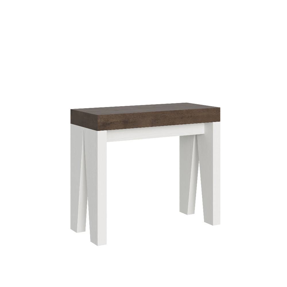 Itamoby Consolle Naxy Mix Small Piano Noce Gambe Bianco Frassino Saldi