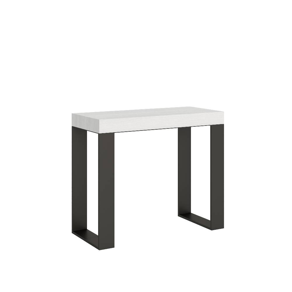 Itamoby Consolle Tecno Premium Bianco Frassino telaio Antracite Enormi risparmi