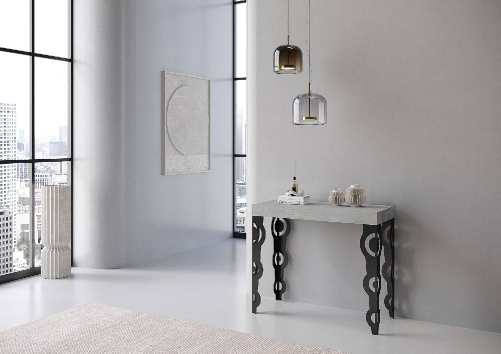 Itamoby Consolle Karamay Small Premium Cemento telaio Antracite Nuova