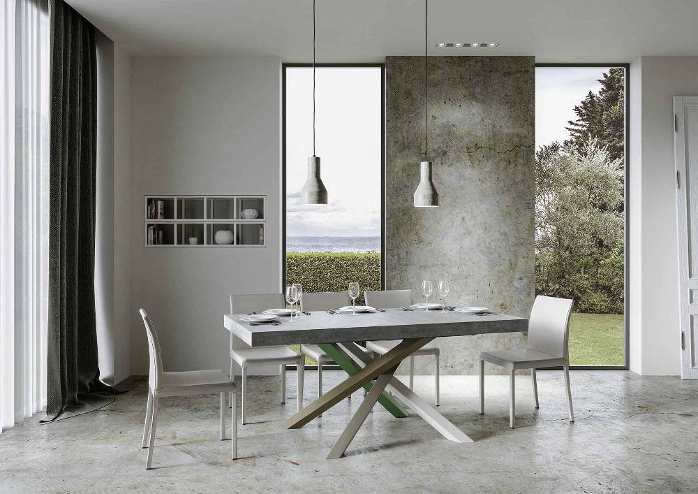 Itamoby Tavolo allungabile 90×180/284 cm Volantis Premium Cemento telaio 4/A Trasporto libero internazionale