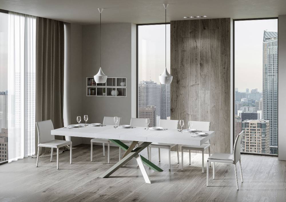 Itamoby Tavolo allungabile 90×160/264 cm Volantis Premium Bianco Frassino telaio 4/A Duty-free