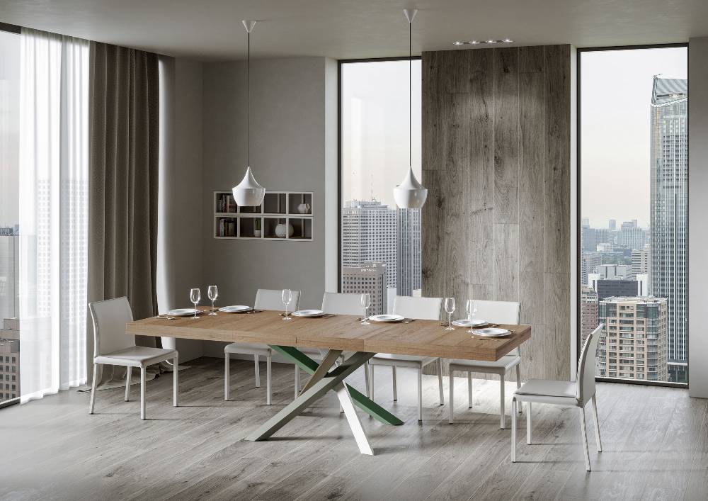 Itamoby Tavolo allungabile 90×130/234 cm Volantis Premium Quercia Natura telaio 4/A Nuovo