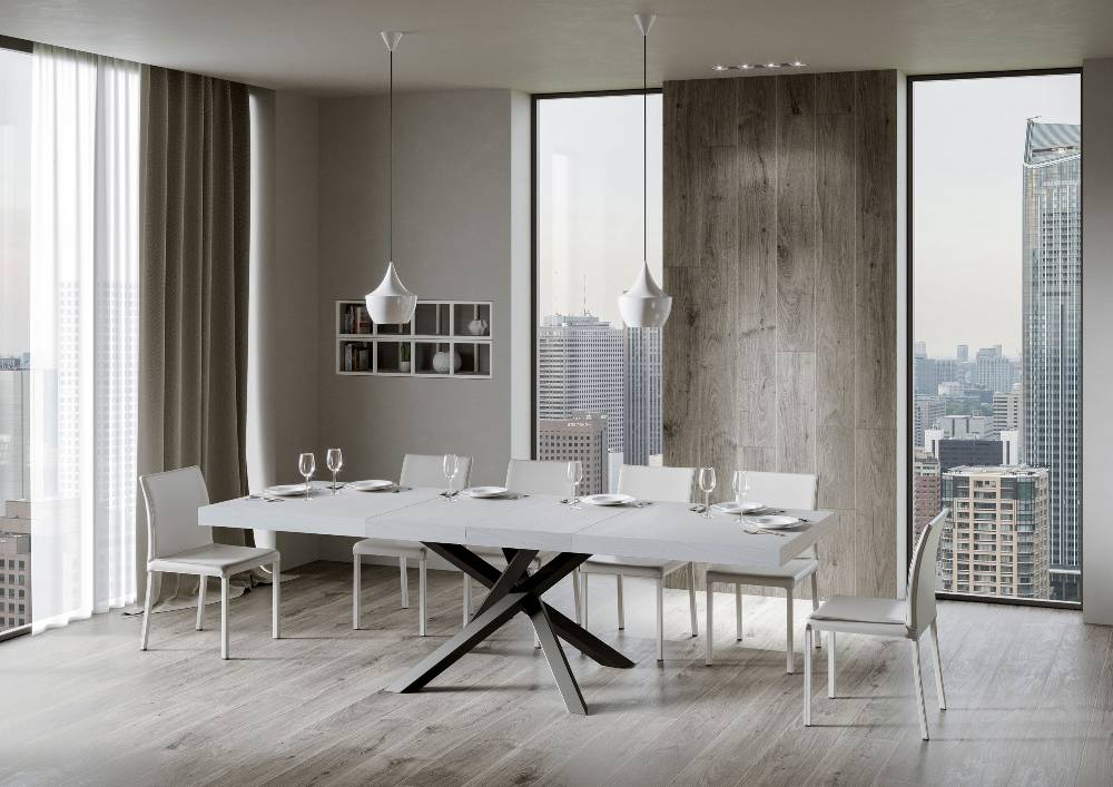 Itamoby Tavolo allungabile 90×180/284 cm Volantis Premium Bianco Frassino telaio Antracite Acquista Ora