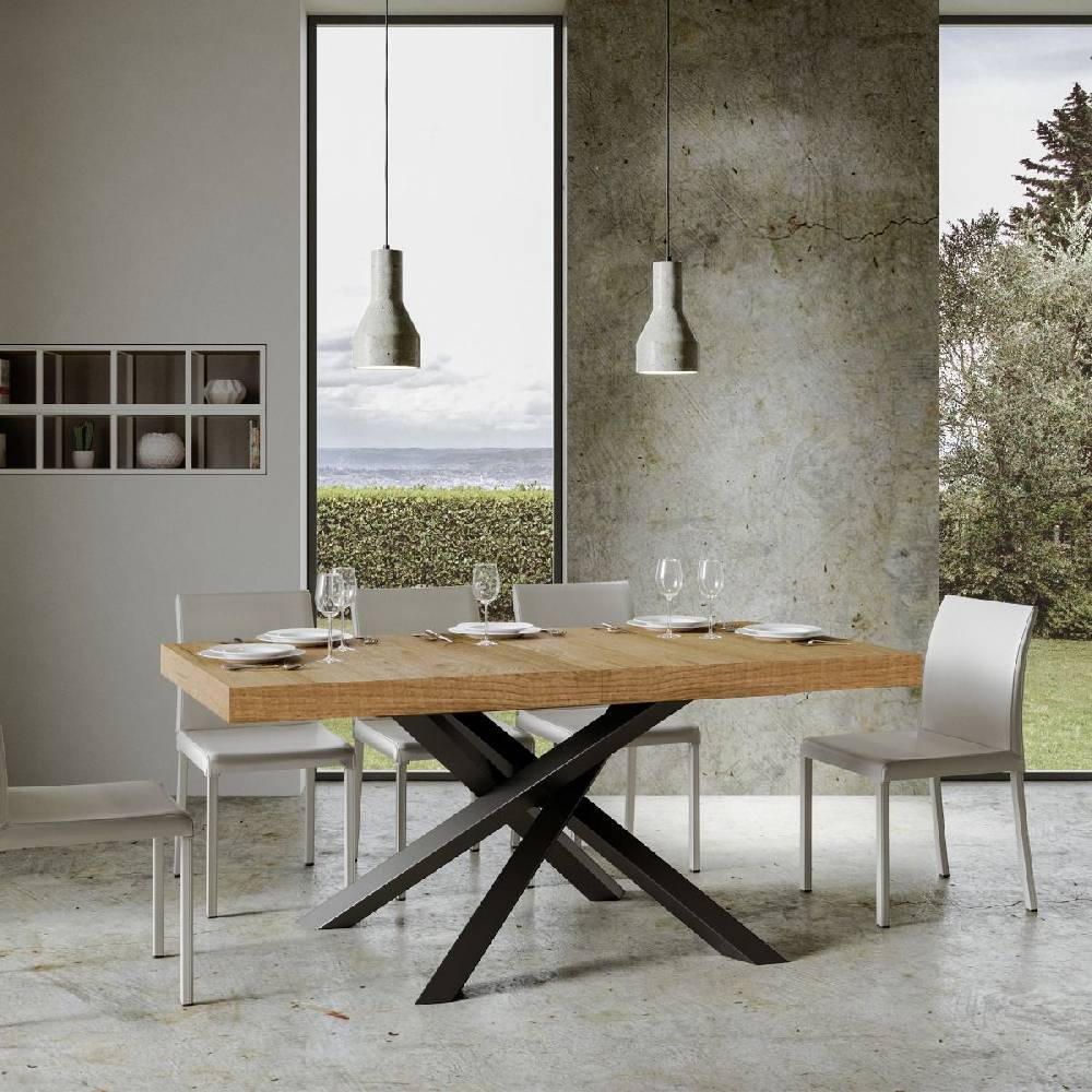 Itamoby Tavolo allungabile 90×160/264 cm Volantis Premium Quercia Natura telaio Antracite Fino Al -60%